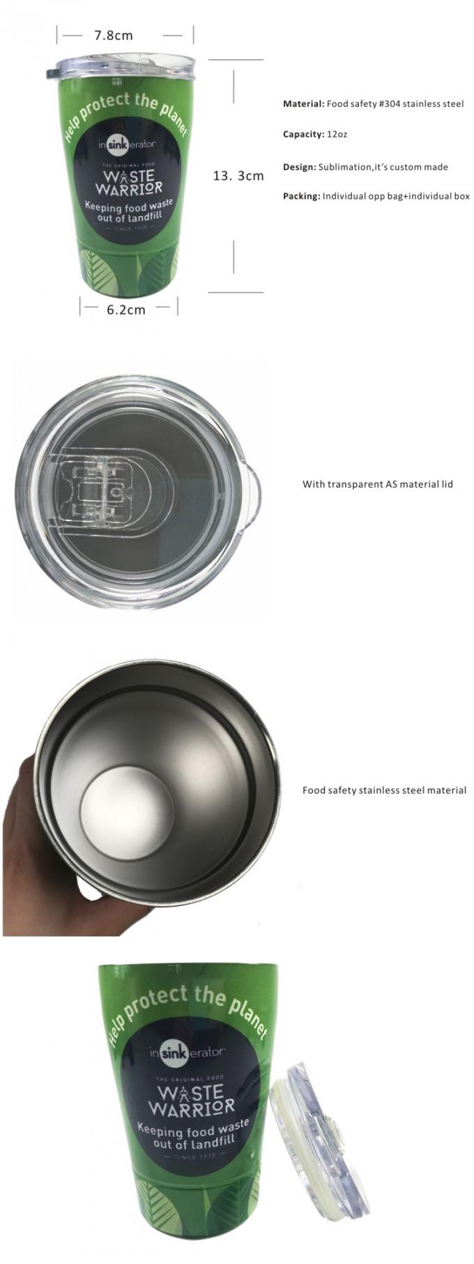 Full Colour Wrap Printed Double Wall Drinkware Bottle Stainless Steel 12oz Coffee Mug 0