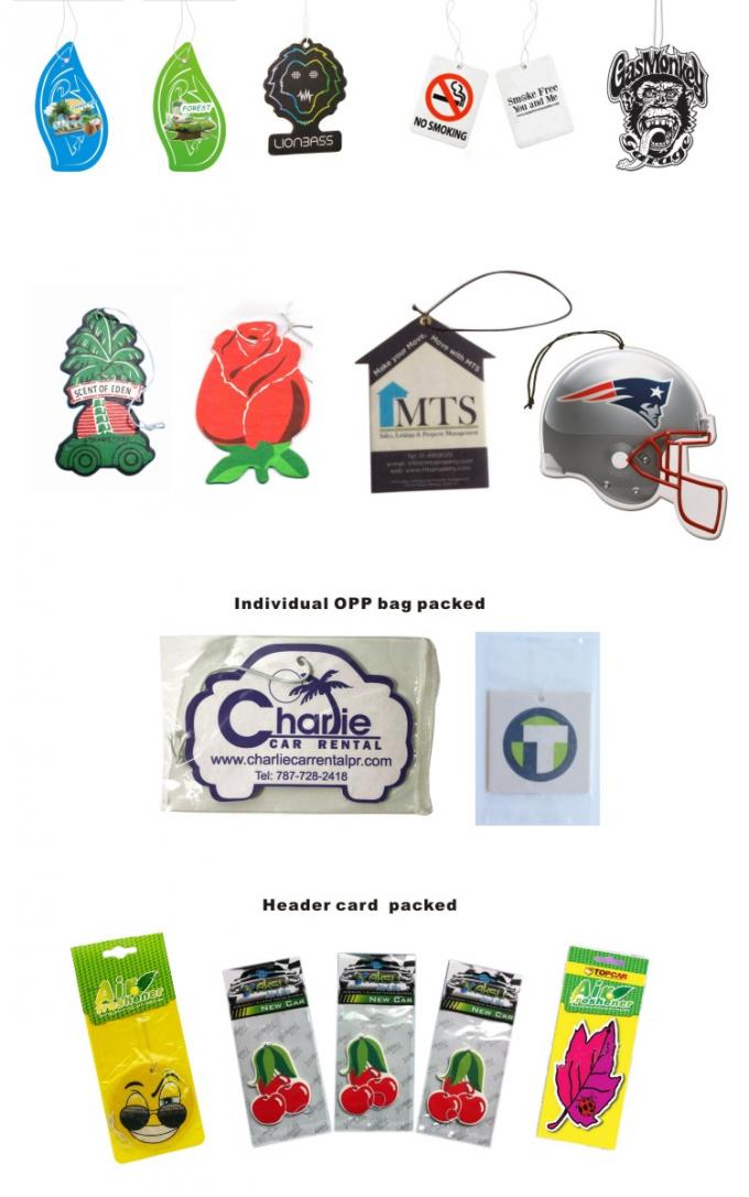 Custom Shape Full Colour Printed Paper Car Air Freshener For Promotions 0