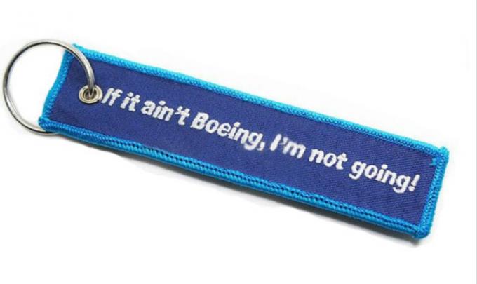 Custom Made Durable Polyester Embroidery Keychain Eco Friendly Key Tag 2