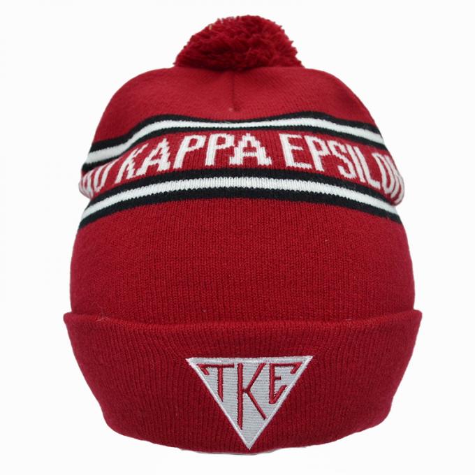 Custom Made Soft Warm Jacquard Pom Pom Knitted Cap Purple Colour 3
