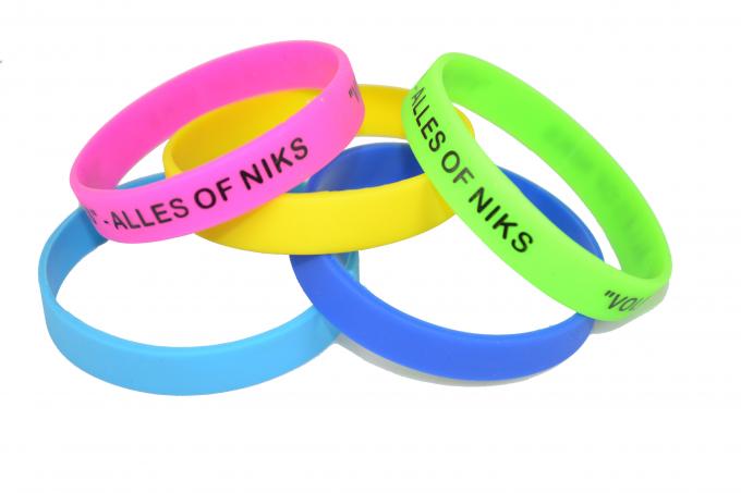 Sports Custom Made Eco Friendly Printed Silicone Wristbands Promotional 0