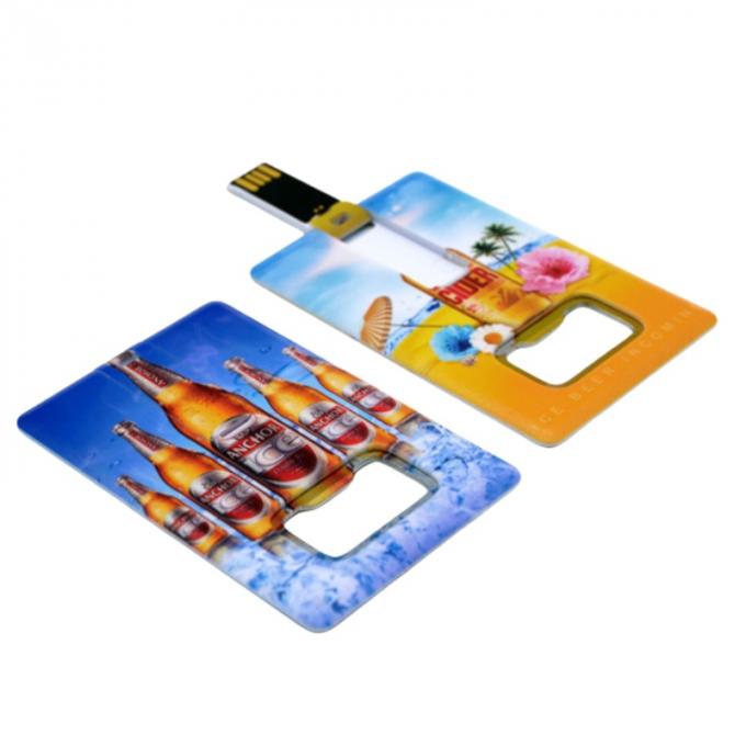 Plastic Promotional Custom Card USB Flash Drives With Bottle Opener 1