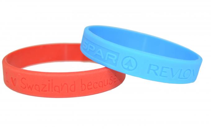Promotional Embossed Silicone Wristbands Soft Style Thickness 2mm 1