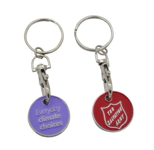 Shopping Promotional Metal Coin Keychain Custom Size Key Holders 0