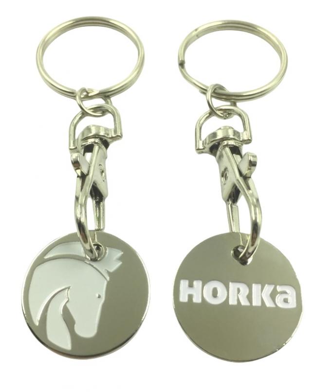 Shopping Promotional Metal Coin Keychain Custom Size Key Holders 2