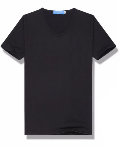 Custom Made Printed Or Embroidery V Neck T Shirts In Cotton Material 1