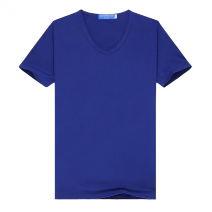 Custom Made Printed Or Embroidery V Neck T Shirts In Cotton Material 2