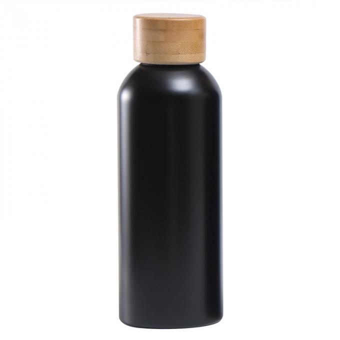 Insulated 500ml Bamboo Lid Stainless Steel Metal Water Bottle Keeping Drink Hot Cold 6-12hrs 1