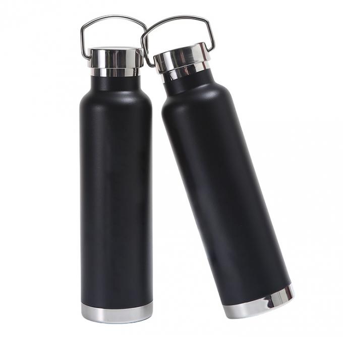 Outdoor 750ml Double Wall Stainless Steel Water Bottles Powder Coating For Promotion 0