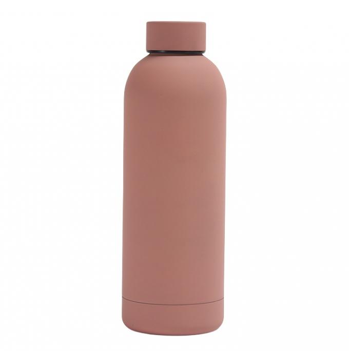500ml Stainless Steel Drinking Bottles Metal Insulated Macaron Color Rubber Painting  For Outdoor Adventures 2