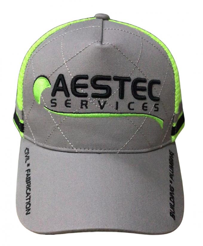 Pre Curved Cotton Mesh Custom Trucker Hat With Embroidery 0