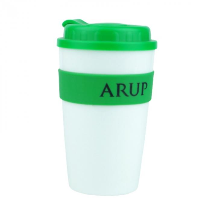 Reusable Plastic Coffee Keep Cups Custom Made Silicone Band BPA Free Promotional Printed 1