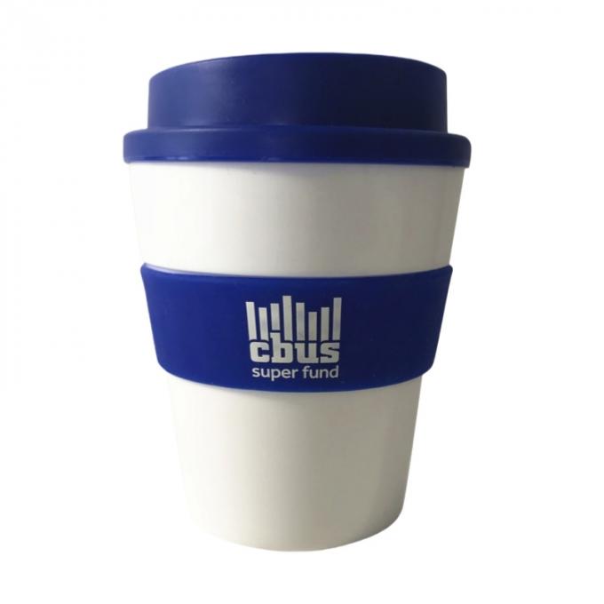 Reusable Plastic Coffee Keep Cups Custom Made Silicone Band BPA Free Promotional Printed 2