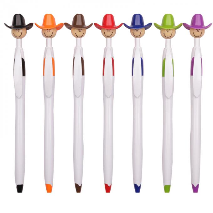 Promotional Creative Cow Boy Shape Plastic Ball Pen UV Printing Black Blue Ink 0