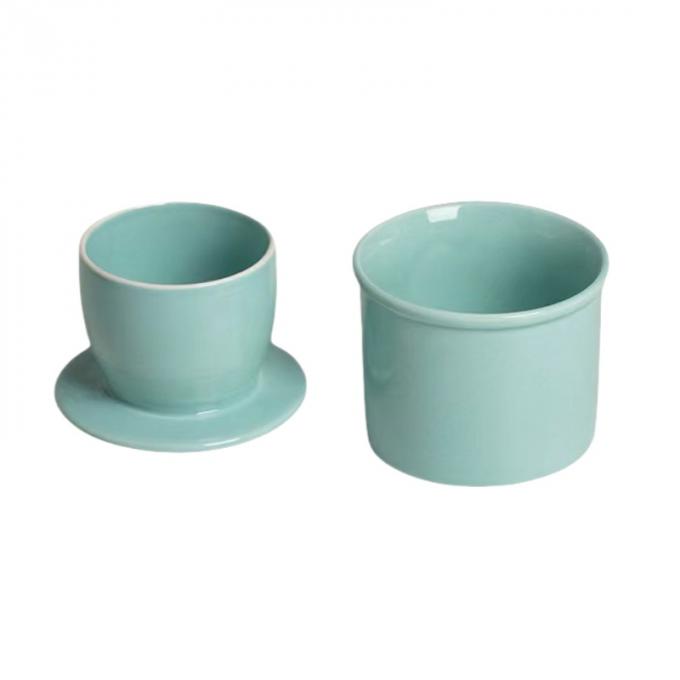 350ml 12oz Creative Embossed Ceramic Butter Bell With Custom Branding Gloss Finish 0