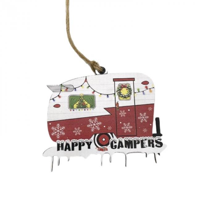 Custom Shape Full Colour UV Printed Wooden Ormanet For Christmas Holidays 1