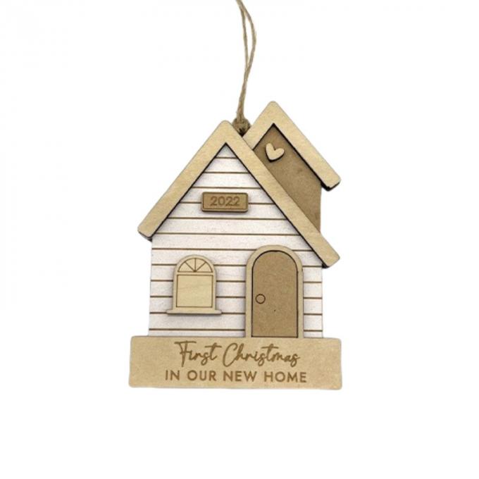 Custom Shape Full Colour UV Printed Wooden Ormanet For Christmas Holidays 2