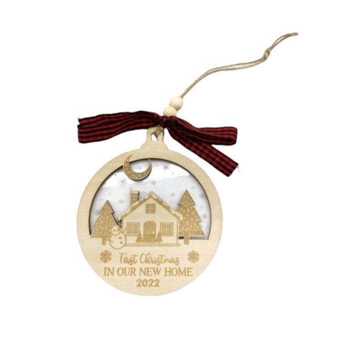 Custom Shape Full Colour UV Printed Wooden Ormanet For Christmas Holidays 3