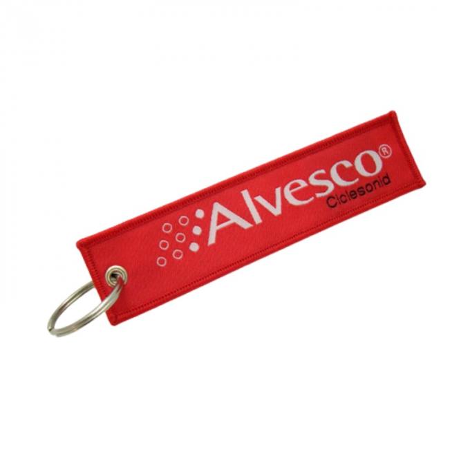 Polyester Custom Stylish Embroidery Key Holder With Remove Before Flight 0