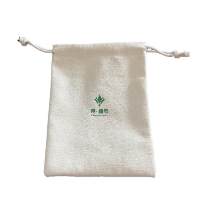 Eco Friendly Cosmetic Calico Drawstring Bags With Custom Printing And Size 1